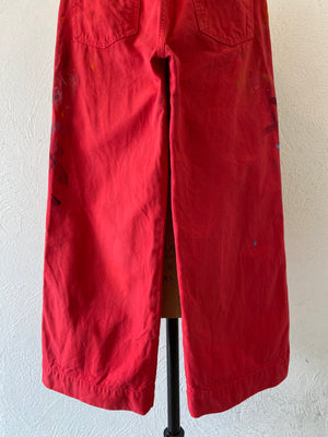 painted red pants