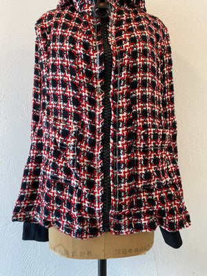 check knit jacket