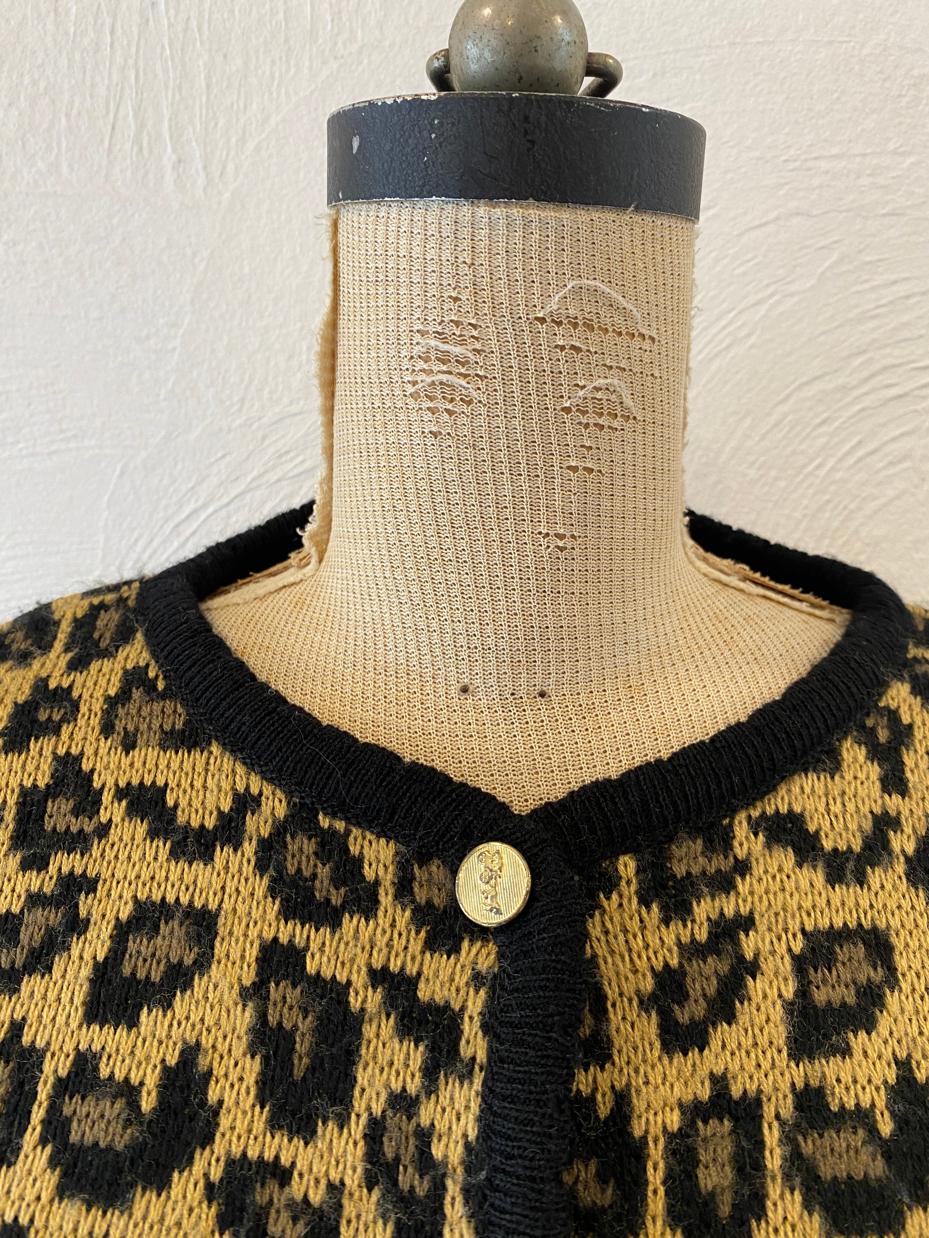 leopard knit jacket