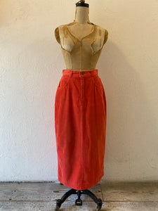 orange corduroy skirt