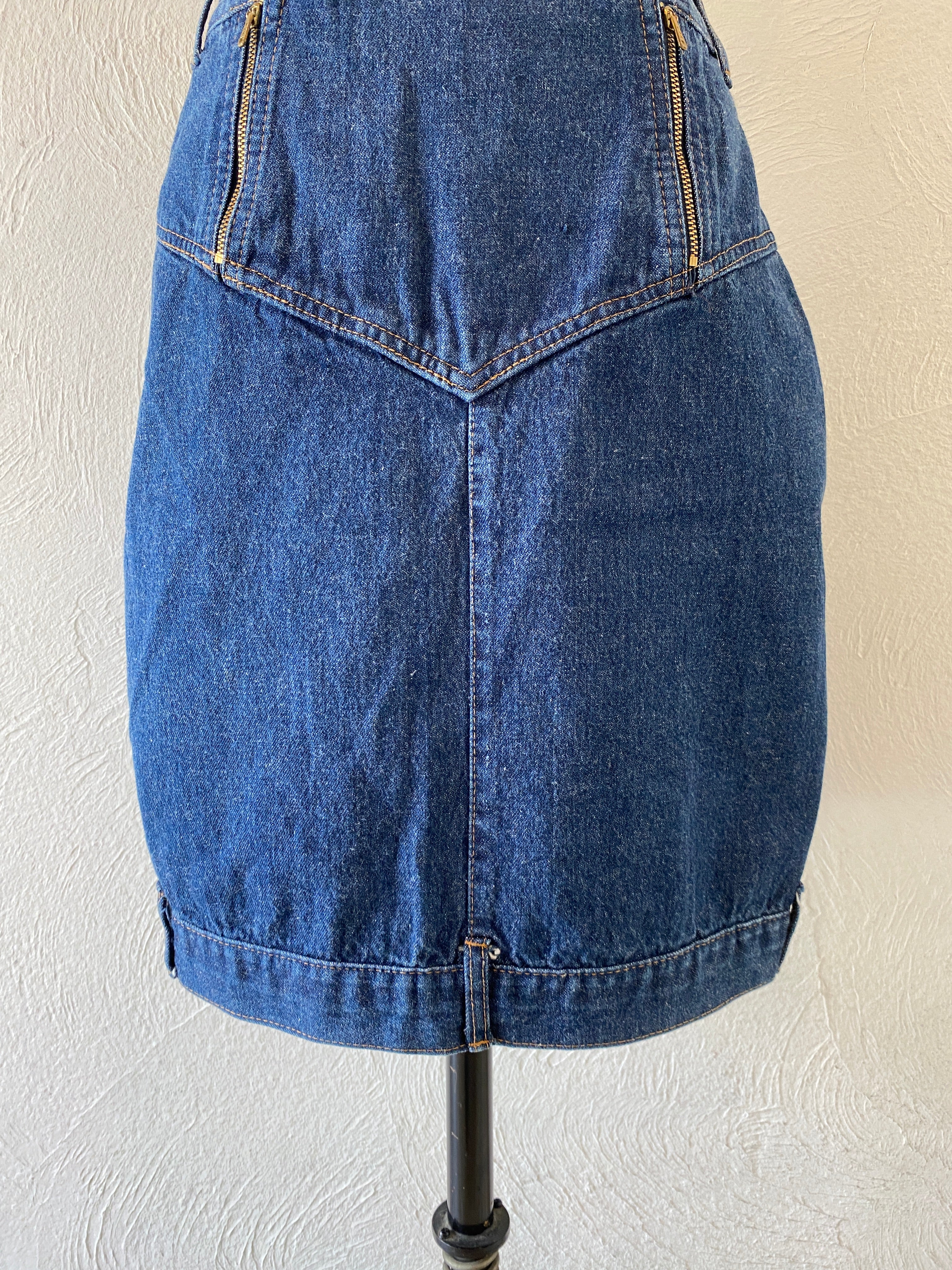 side zip denim skirt