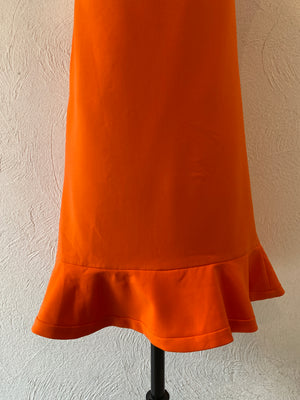 scallop orange dress