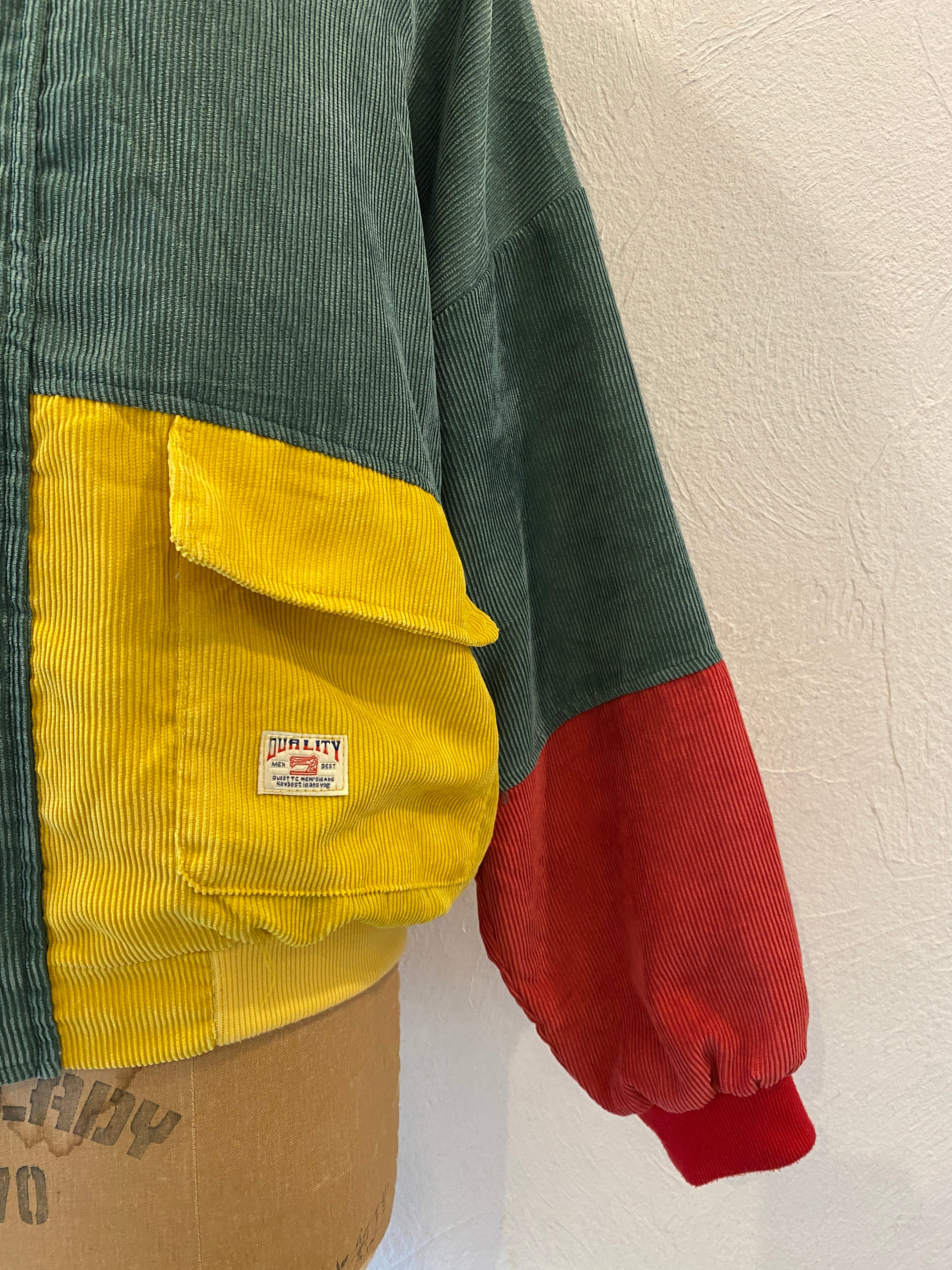 switching corduroy blouson