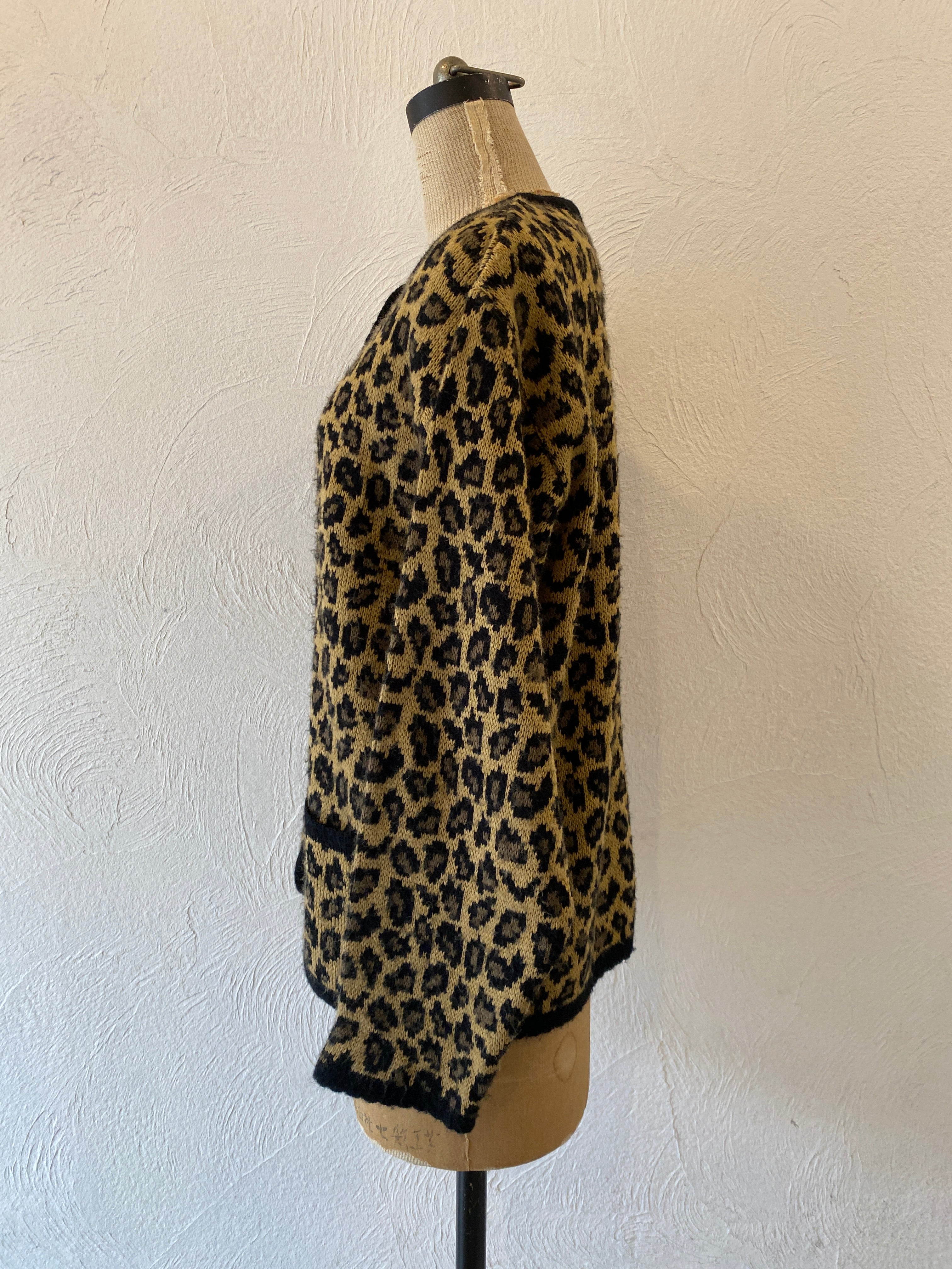 leopard knit jacket