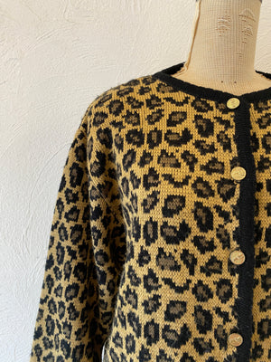 leopard knit jacket