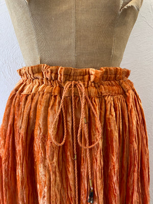 velours orange skirt