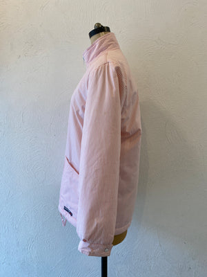 pink stripe padding blouson