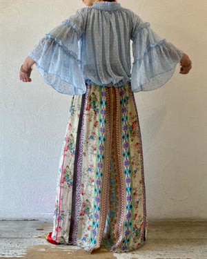 flare sleeve through blouse