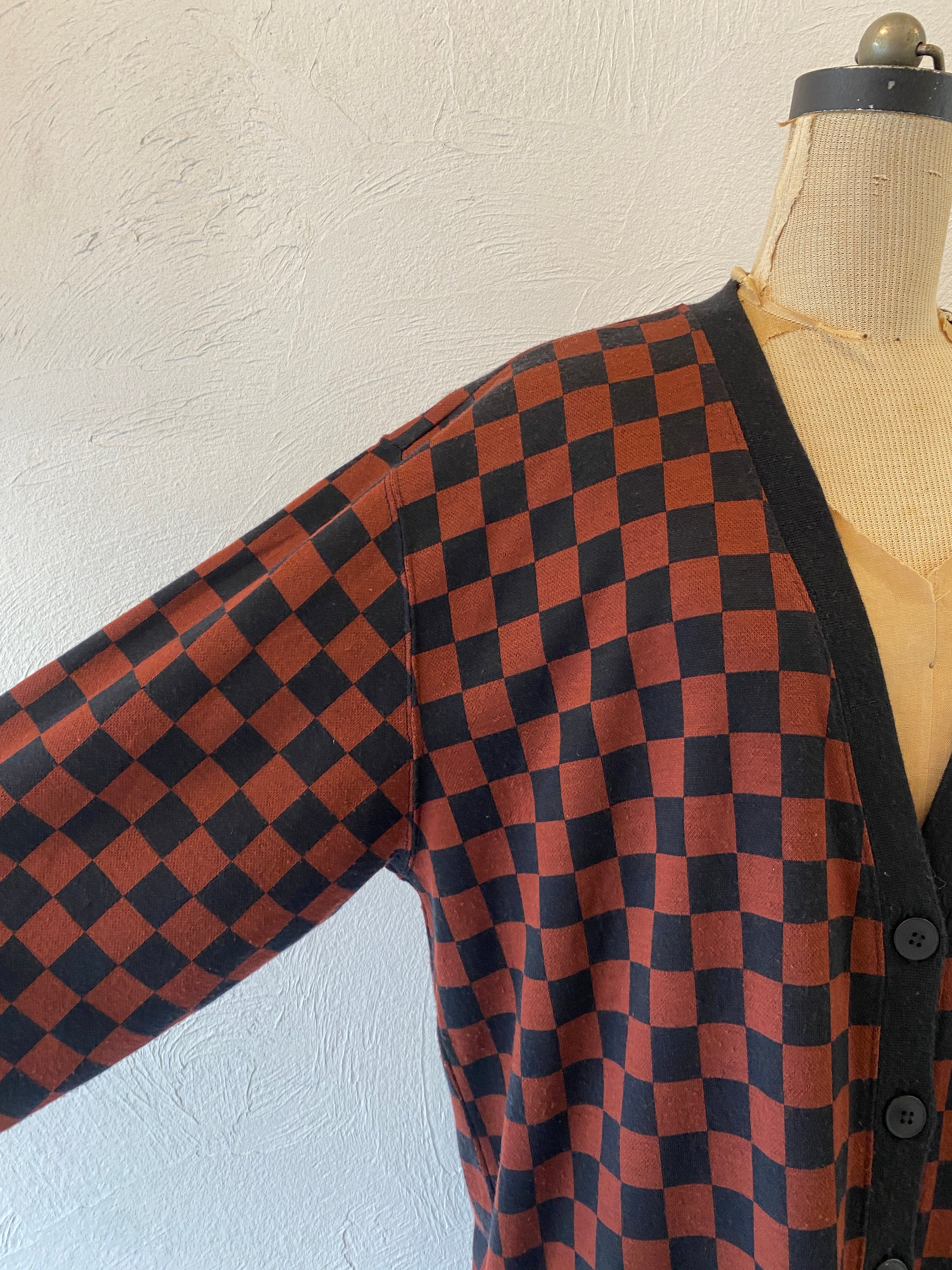 flag check cardigan