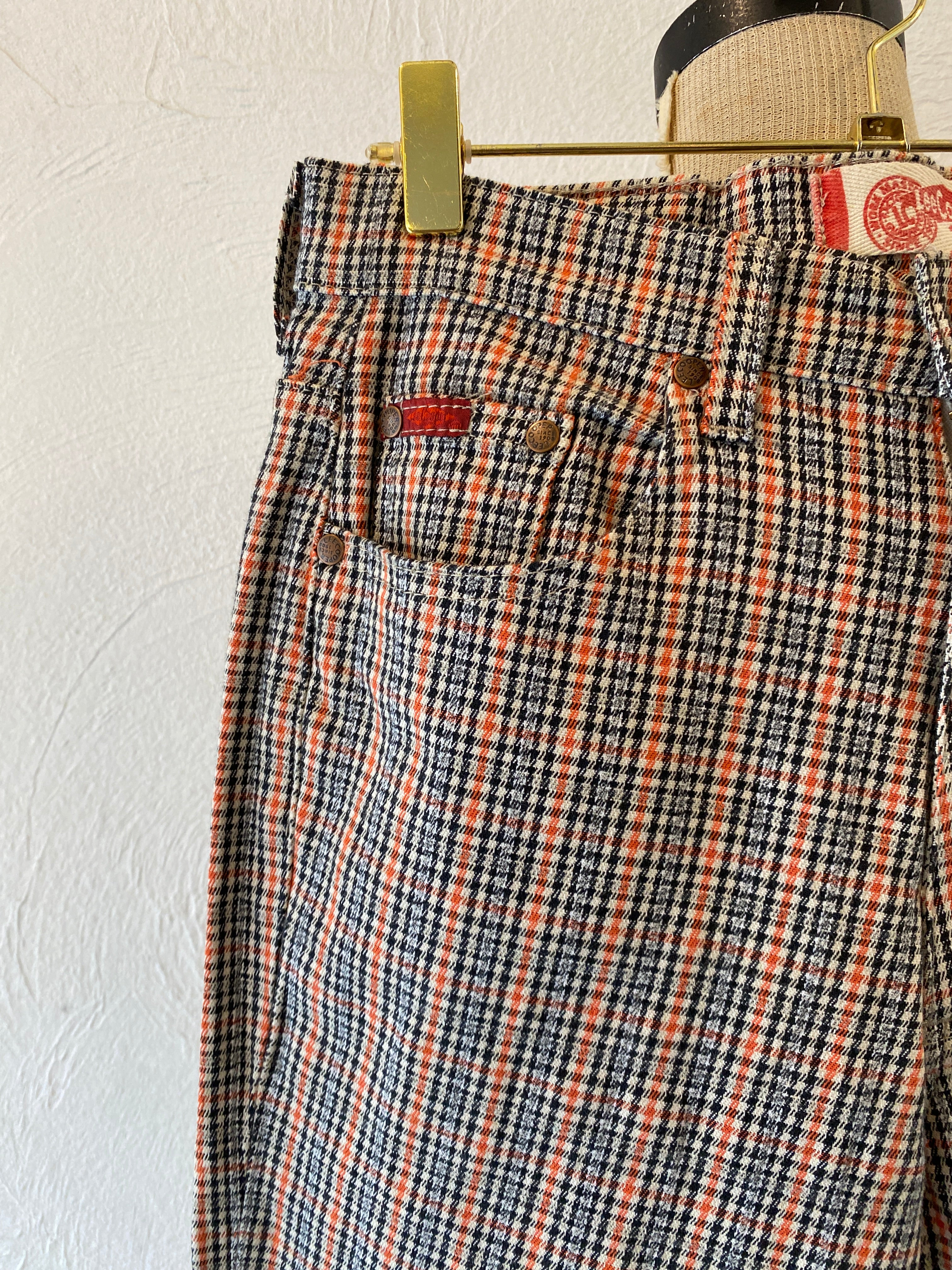 orange check pants