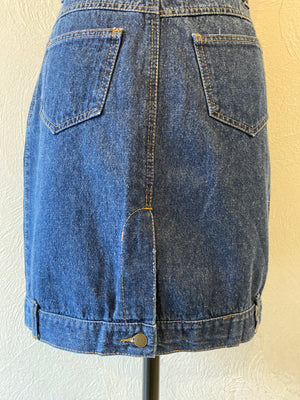 zip design denim skirt