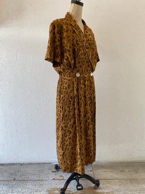 silk leoperd dress