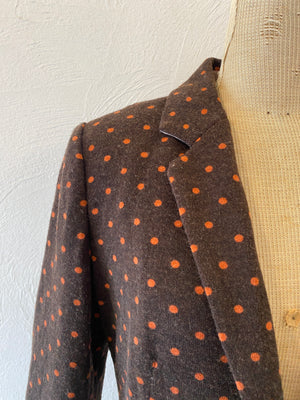 orange dot knit jacket