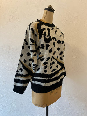 metallic leopard knit