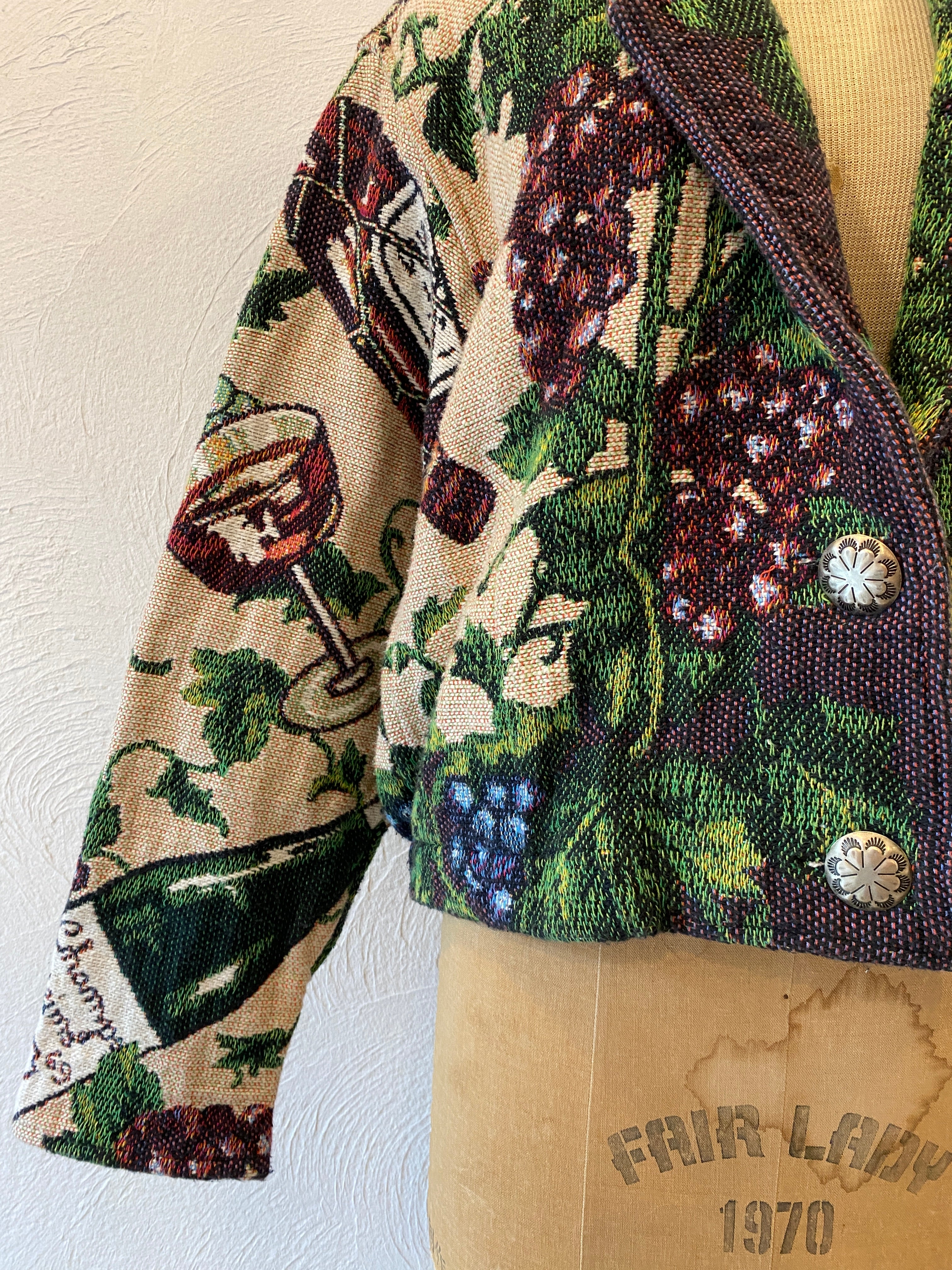 Grapes and wine gobelin jacket