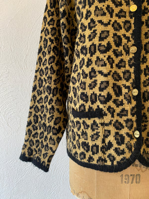 leopard knit jacket