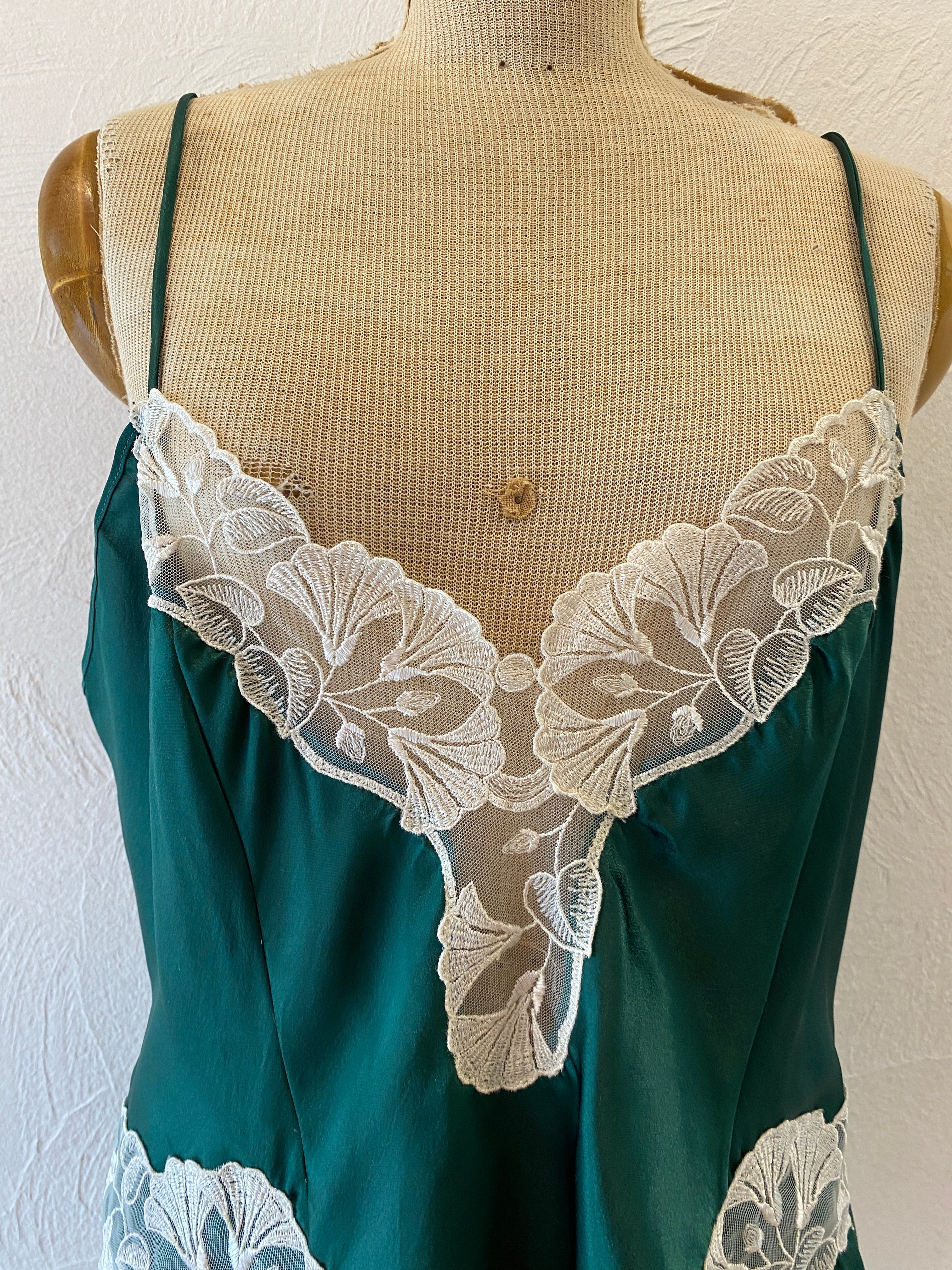 green lace camisole