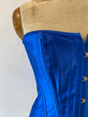 shiny blue corset