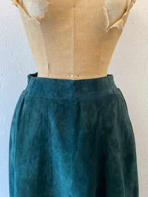 leather flare skirt