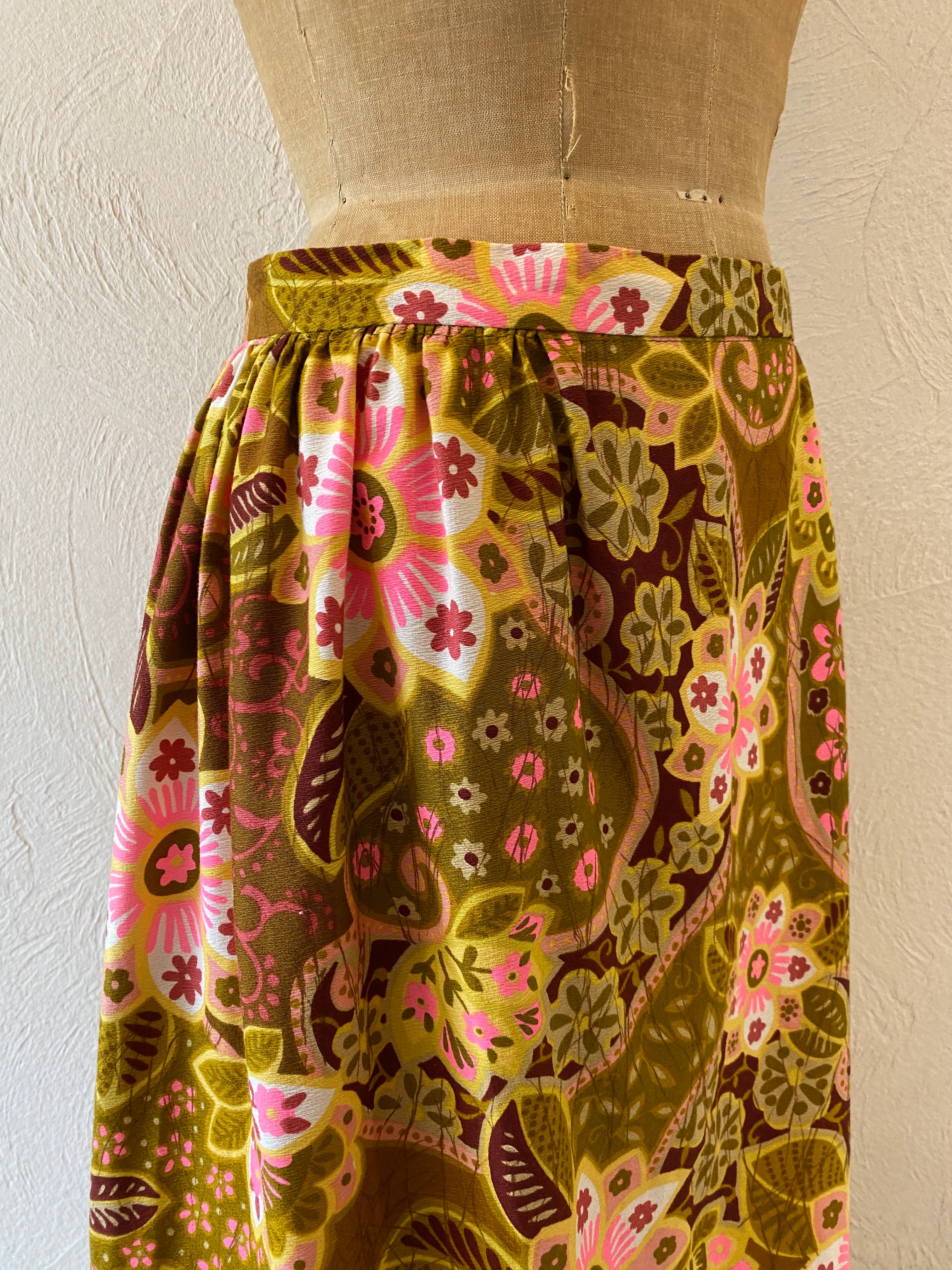 vintage neon flower skirt
