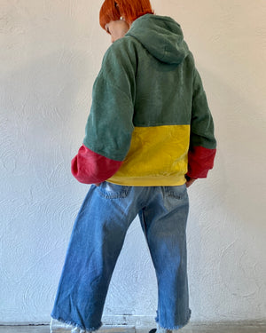 switching corduroy blouson