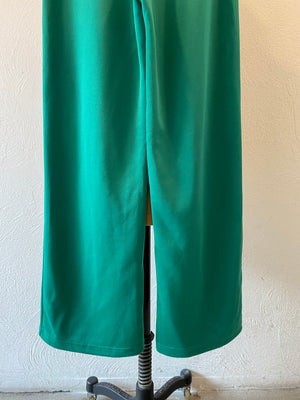 shiny green jersey pants