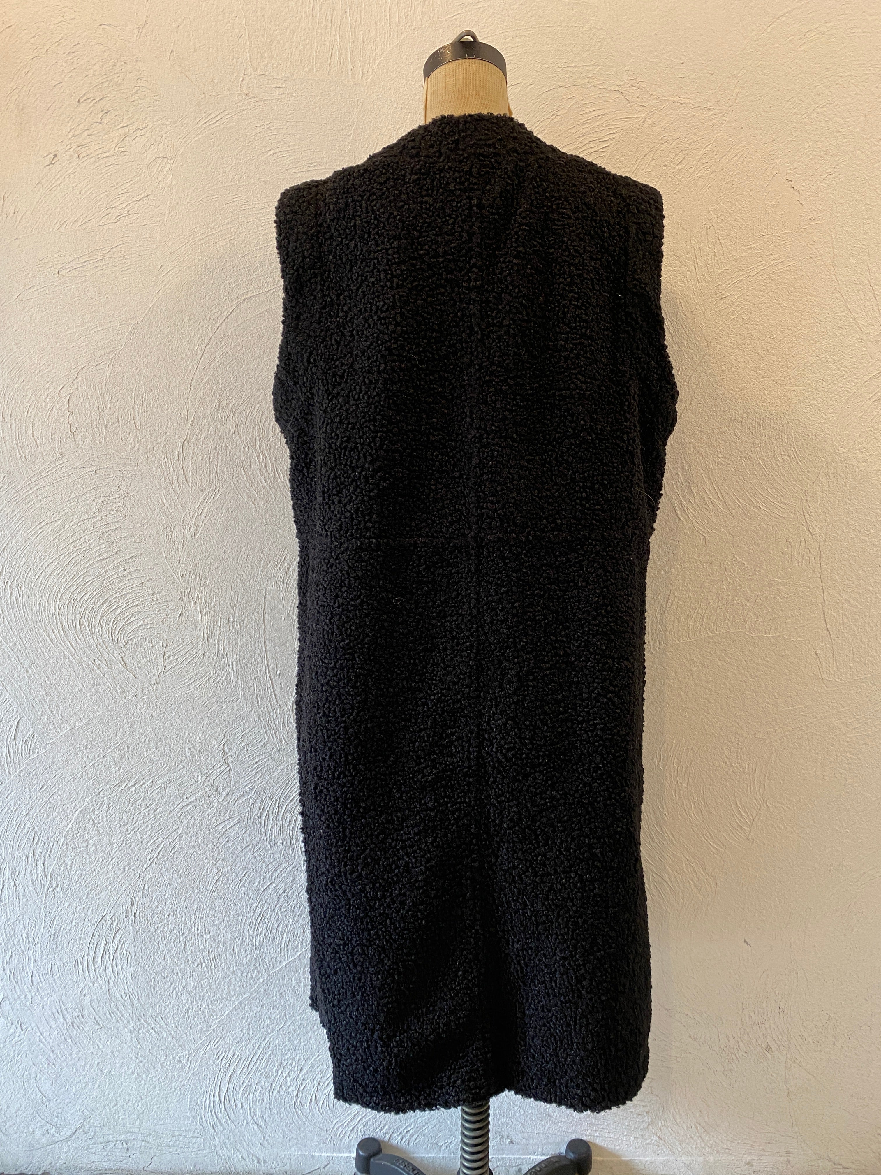 poodle boa long vest