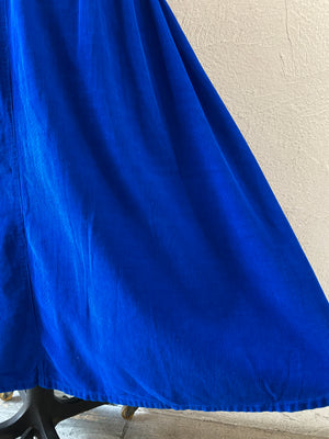 deep blue corduroy skirt