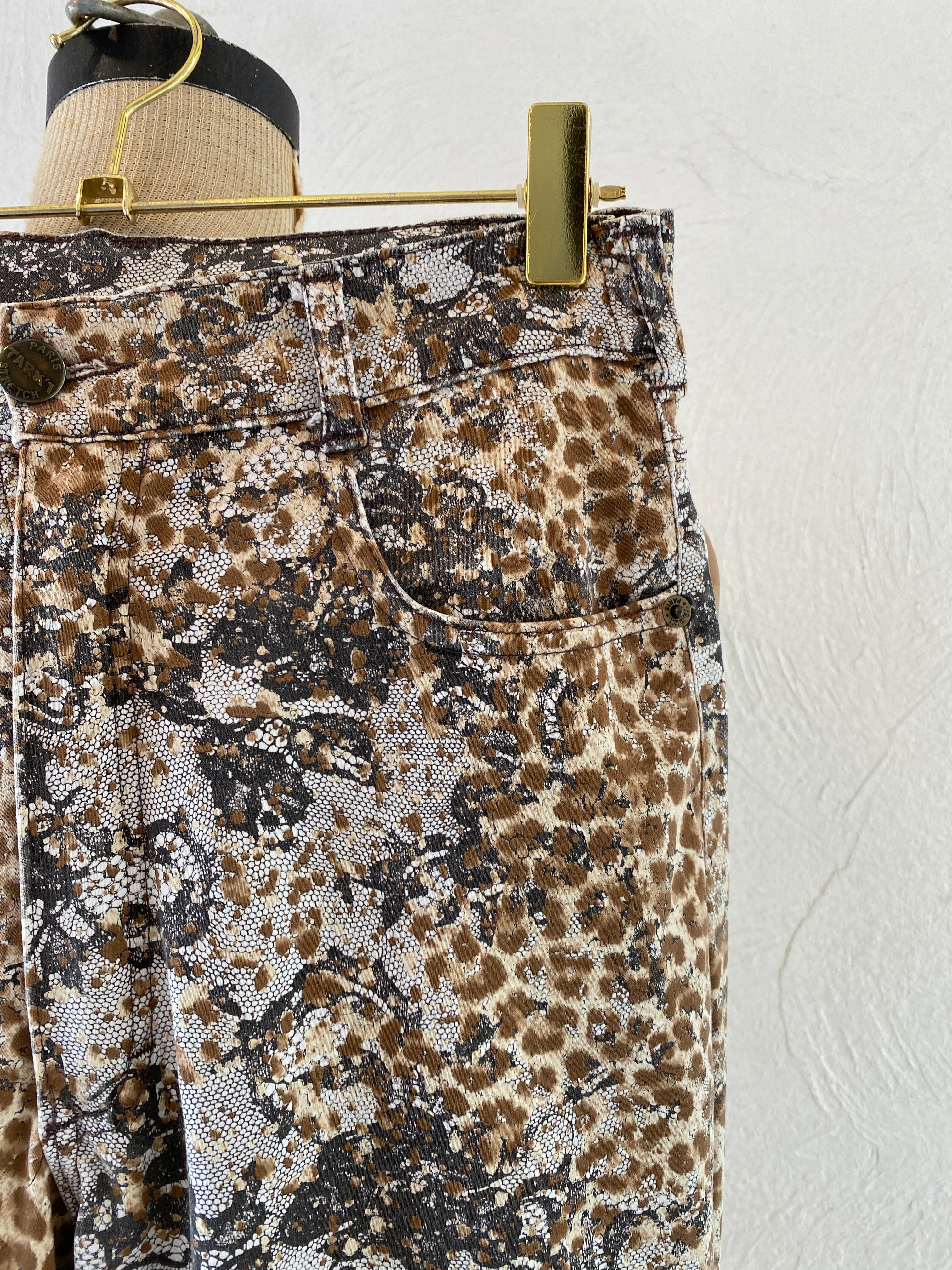 leopard&lace print pants
