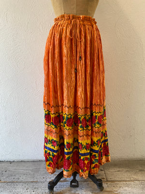velours orange skirt