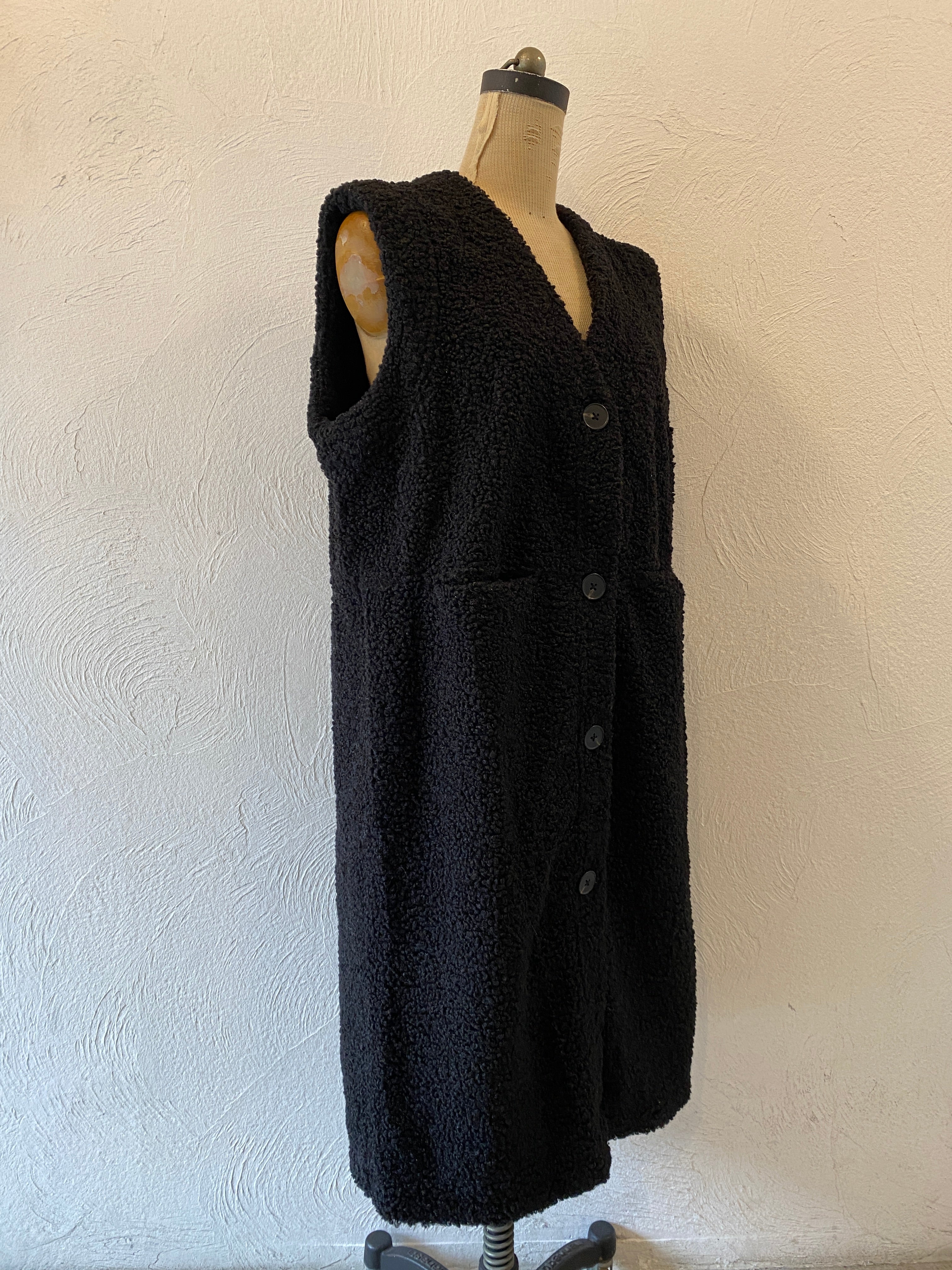 poodle boa long vest