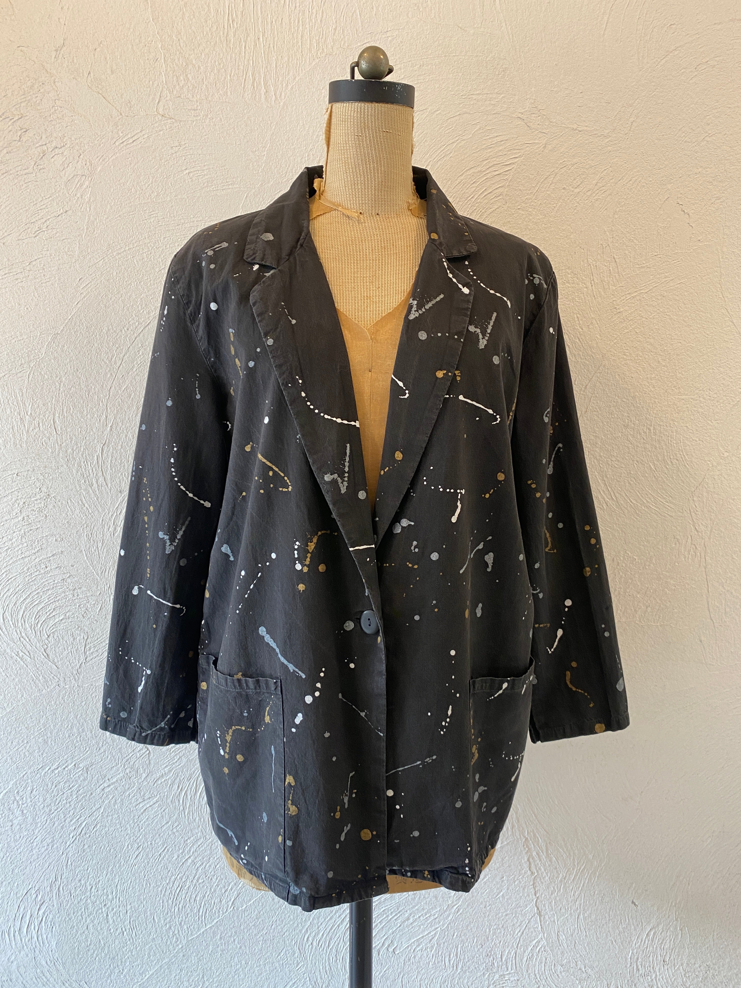gold＆silver paint jacket