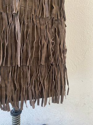 fringe leather skirt