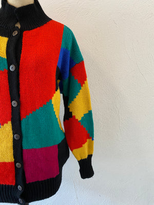 LEGO pattern knit jacket