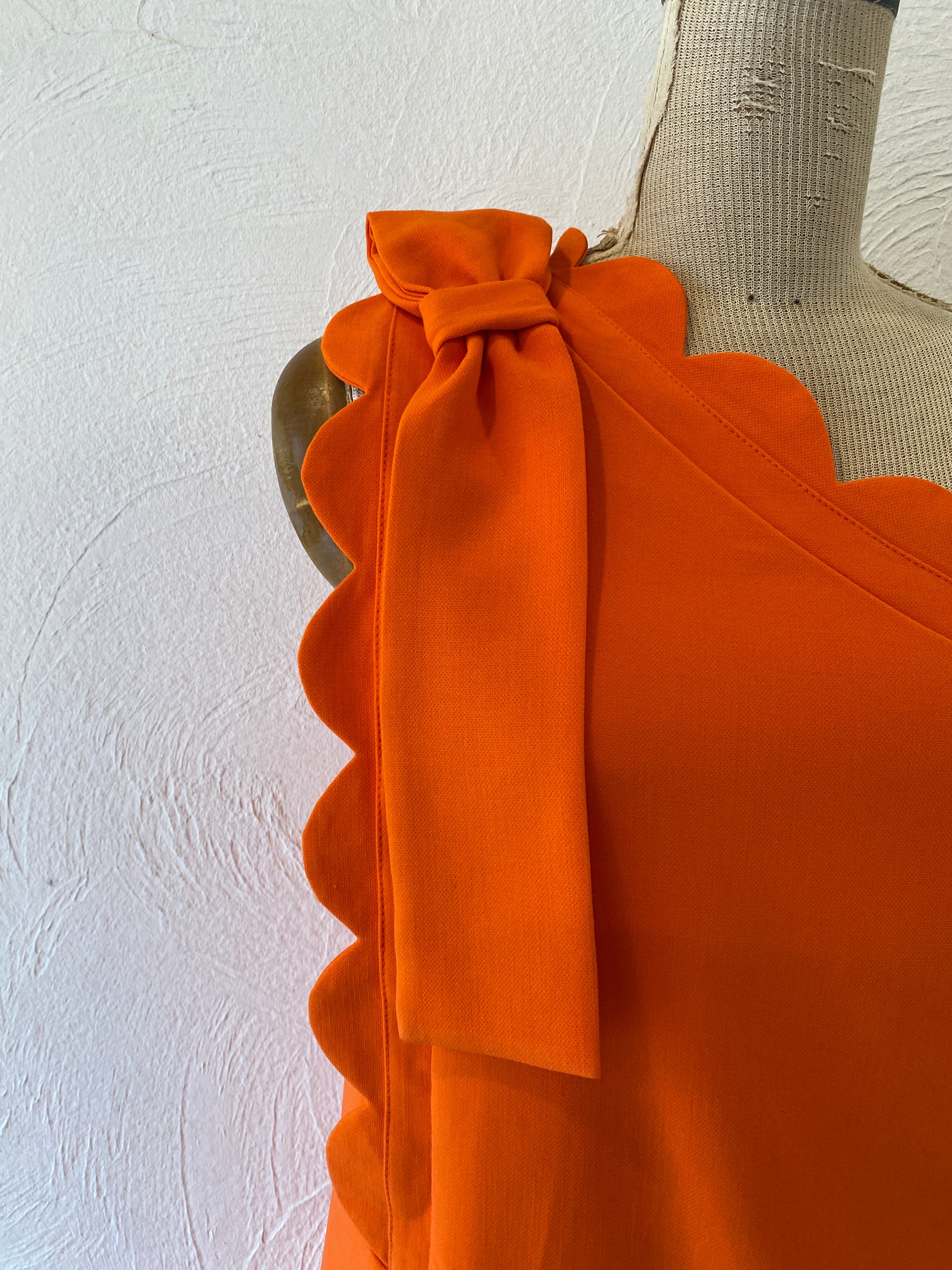 scallop orange dress