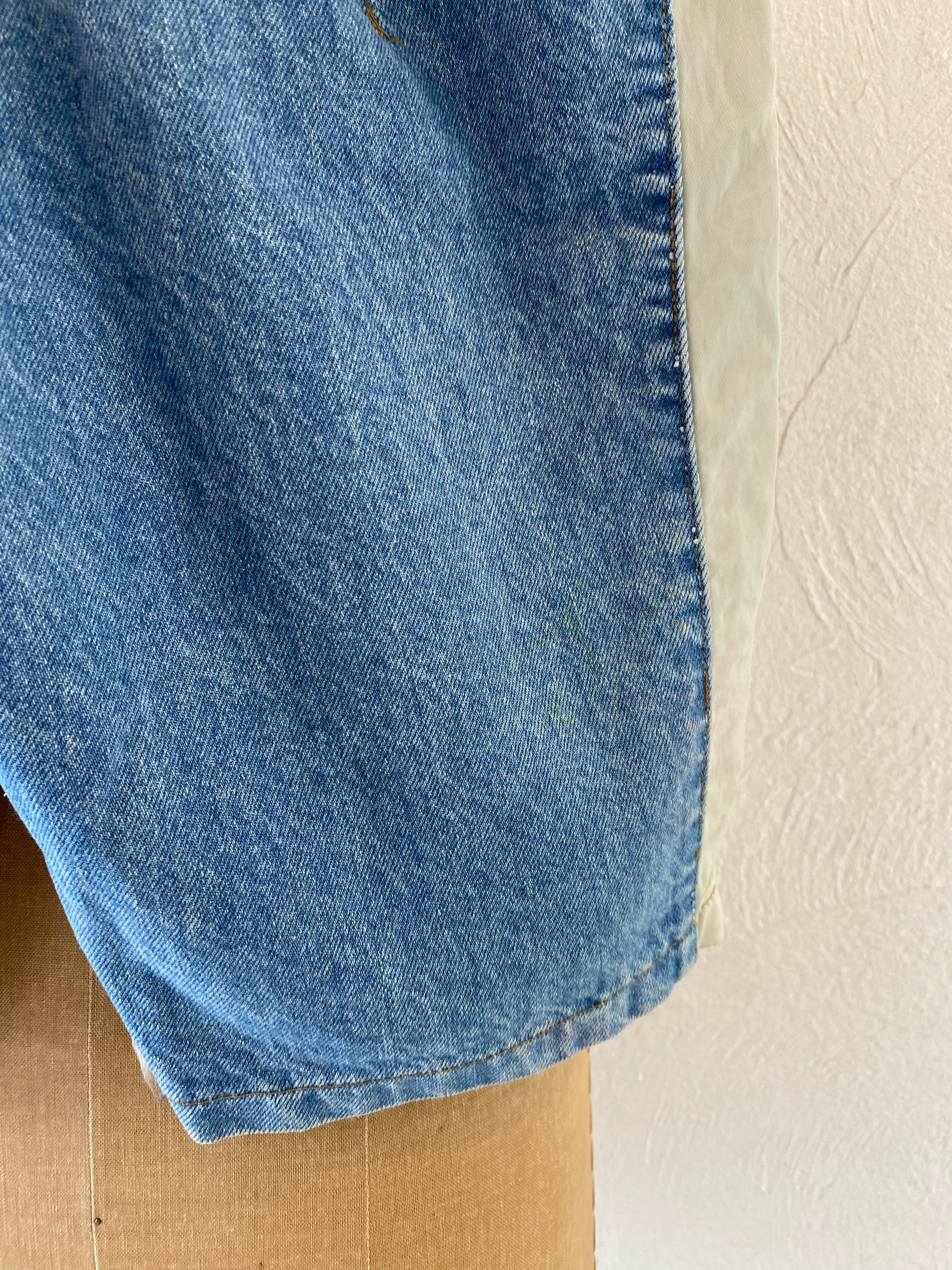 star embroidery denim pants