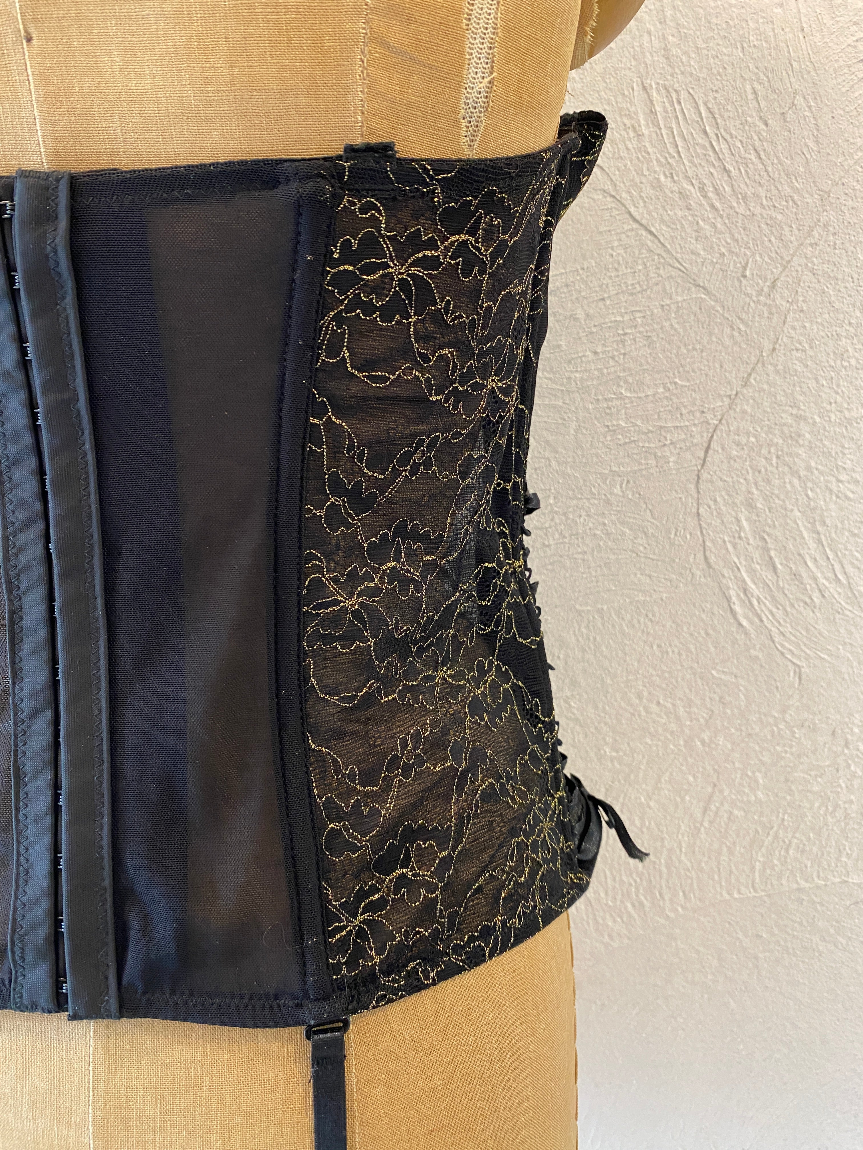 black gold corset