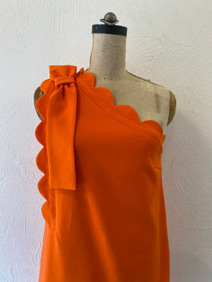 scallop orange dress