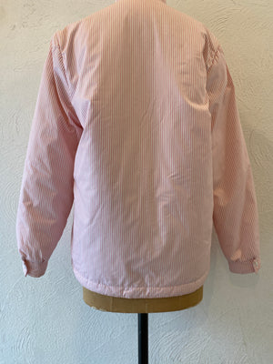 pink stripe padding blouson