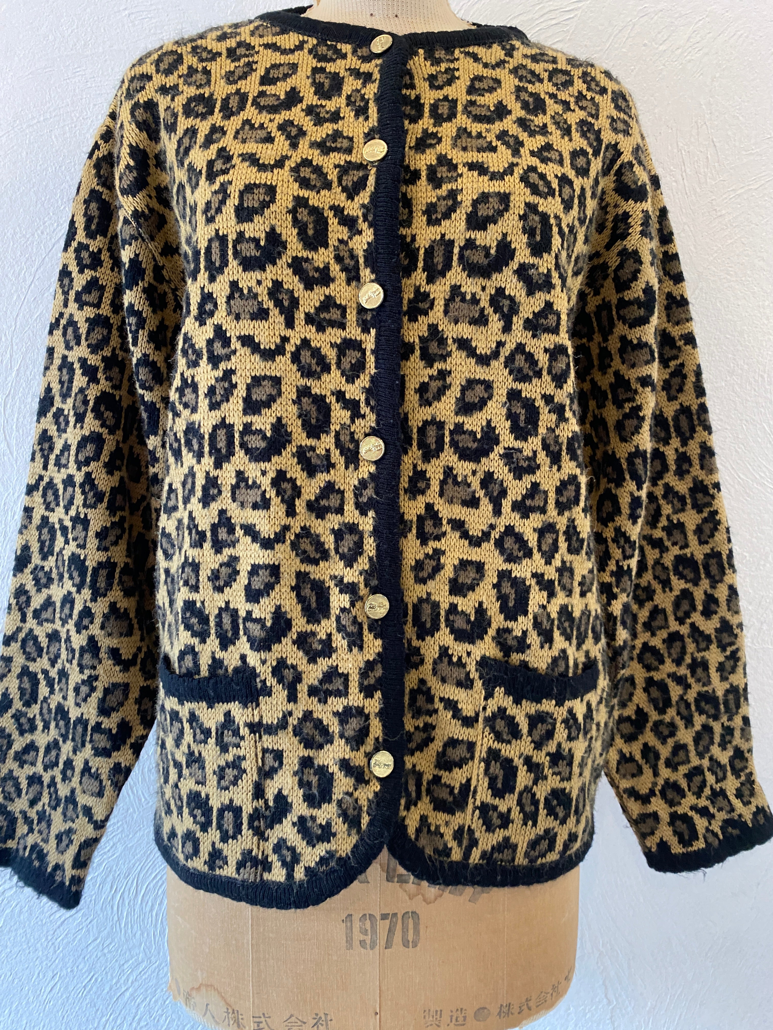 leopard knit jacket