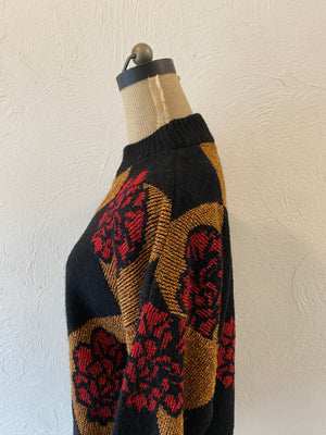 metallic rose knit