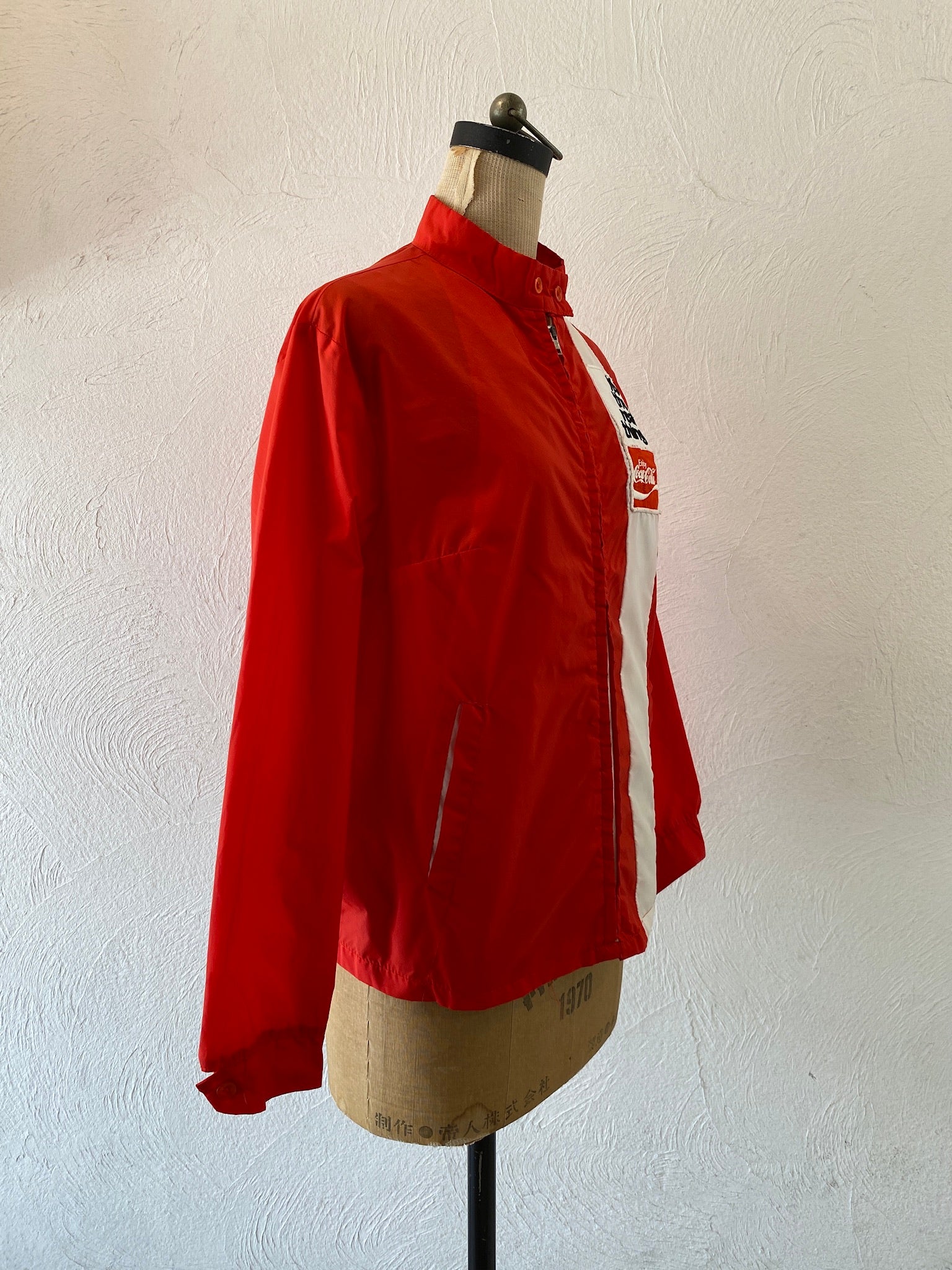 red nylon jacket