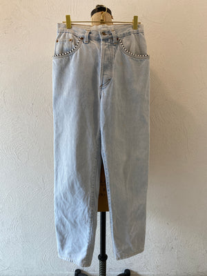 monotone point wash denim