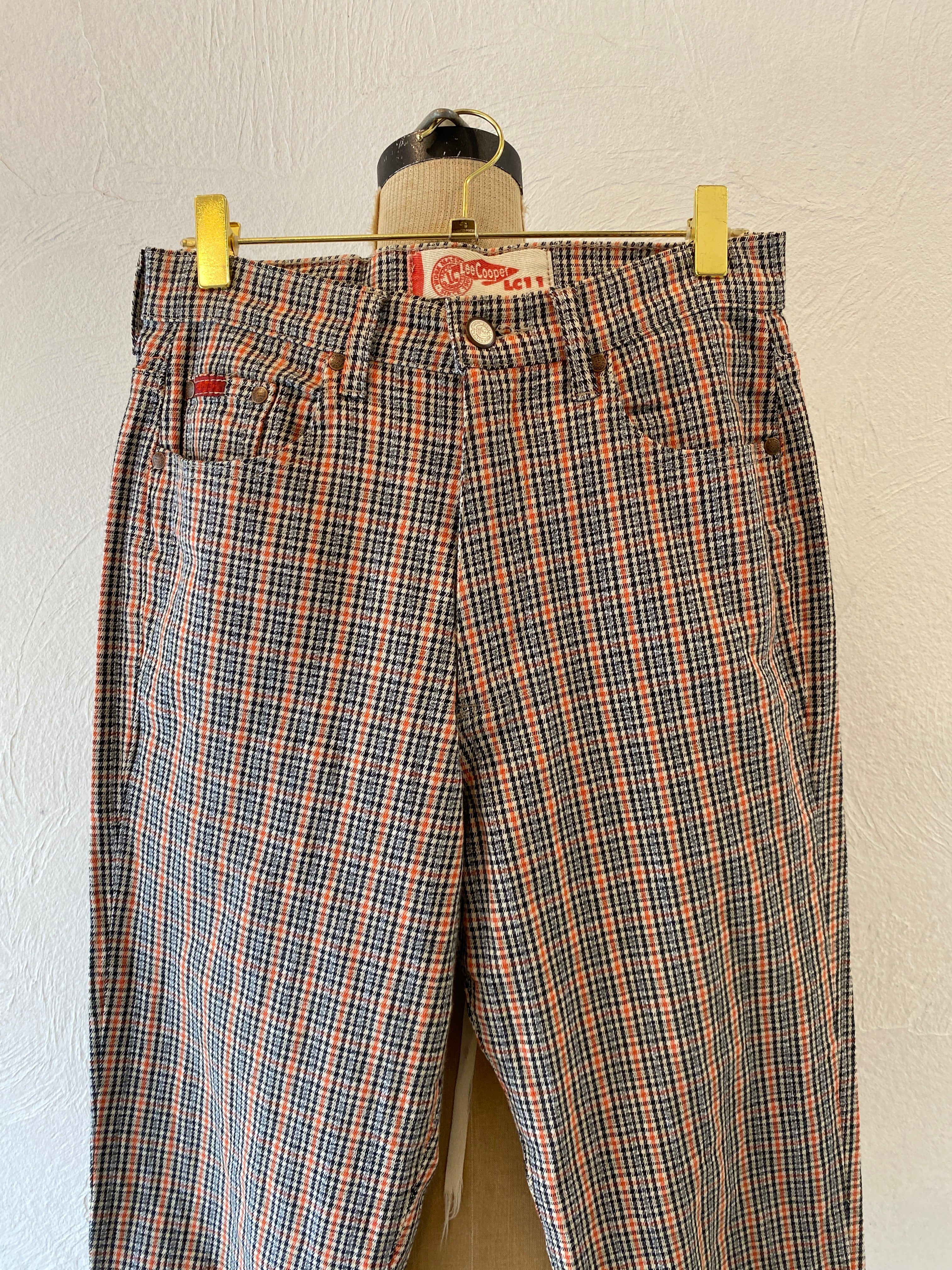 orange check pants