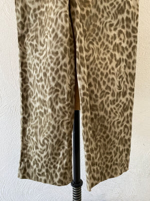 fur leoperd print pants