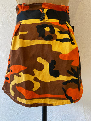 orange camouflage skirt