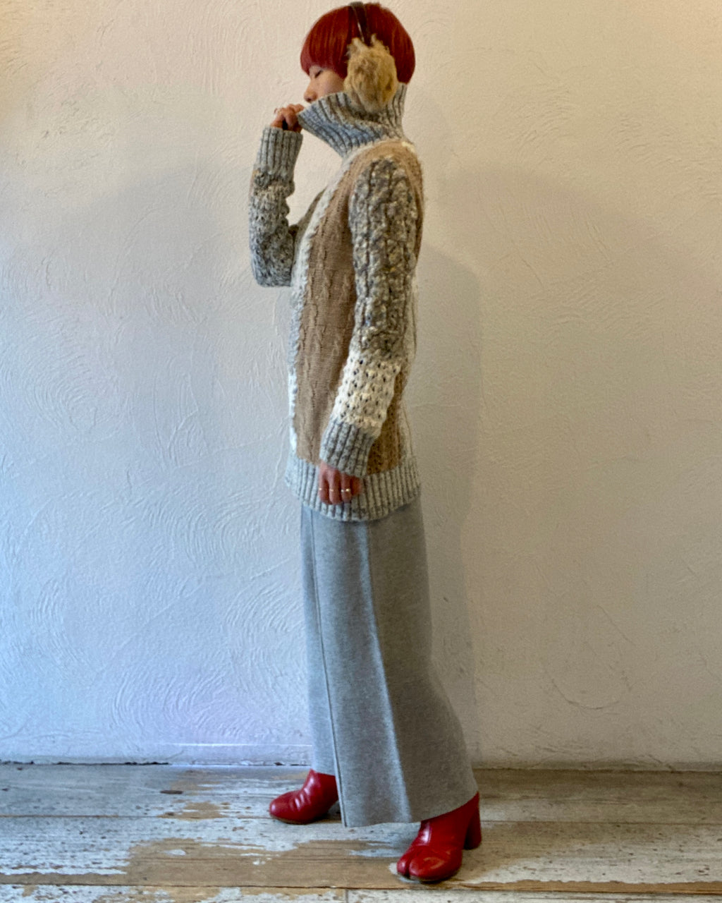 mix aran knit