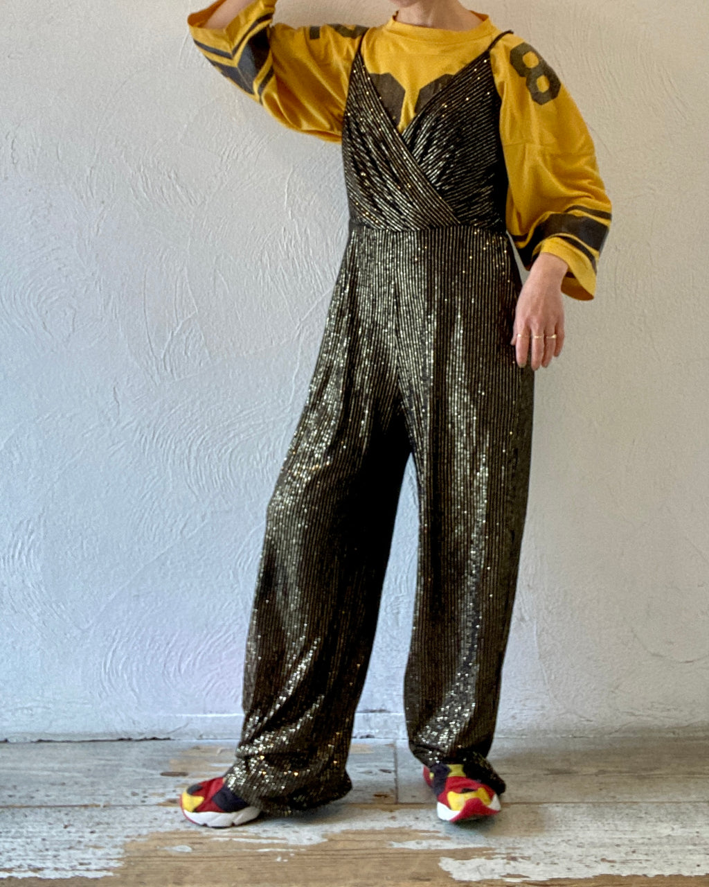 gold stripe all-in-one
