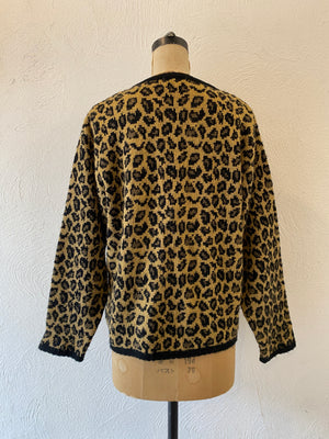 leopard knit jacket