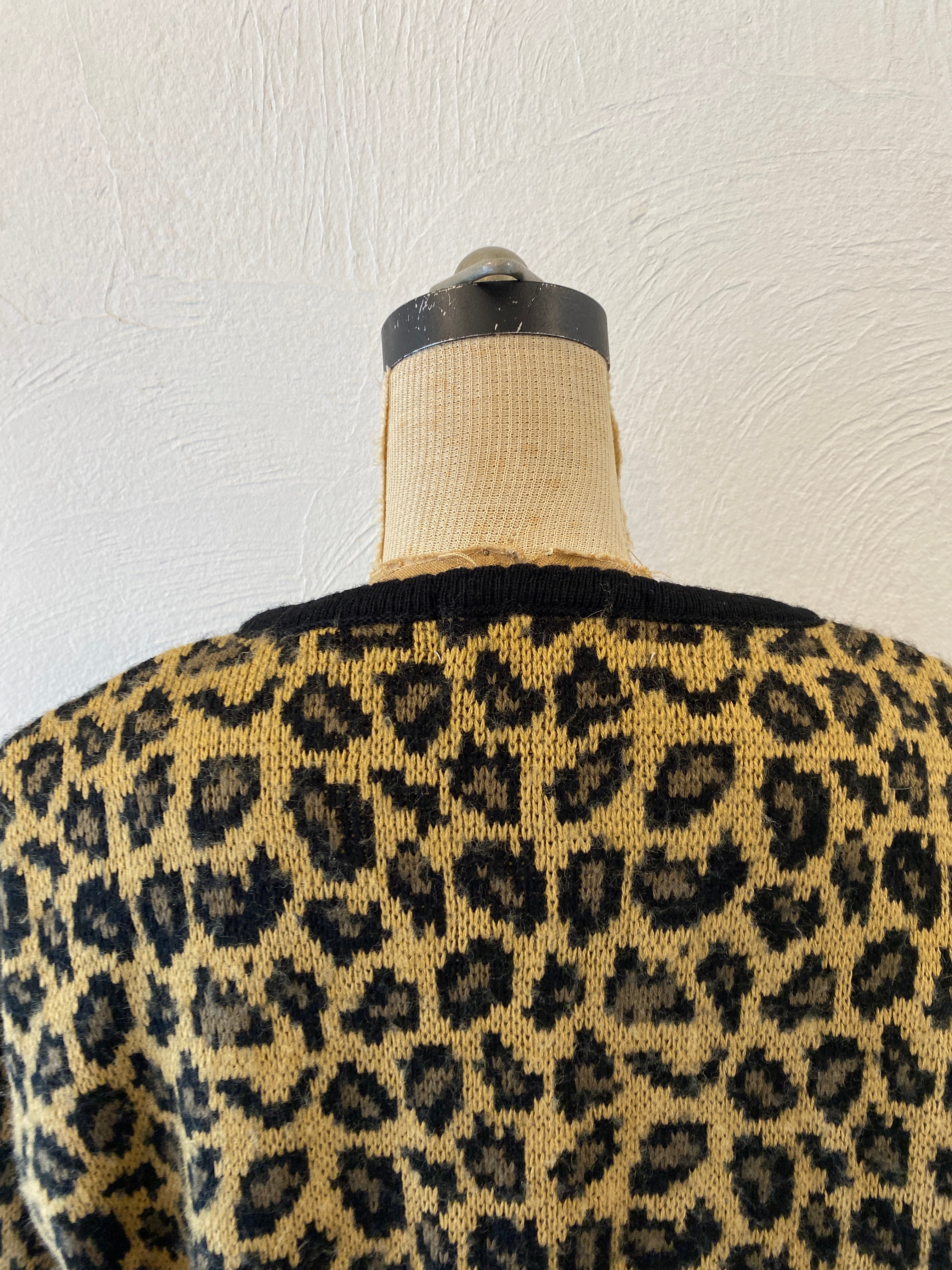 leopard knit jacket